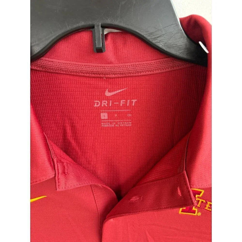 Nike Dri-Fit Iowa State Cyclones Polo Shirt Mens Red Size S